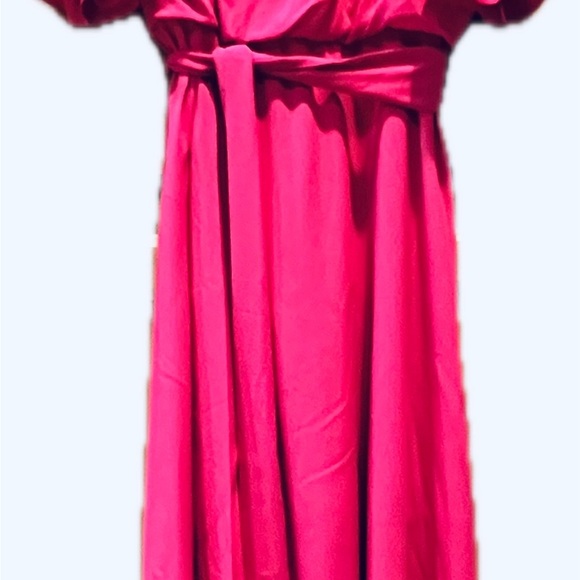 LANE BRYANT HOT PINK COLD SHOULDER DRESS with ASYMETRICAL HEM, NWT - Picture 7 of 7